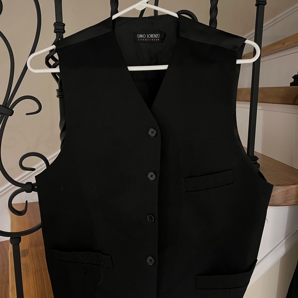 Lorenzo Formal Black Satin Vest